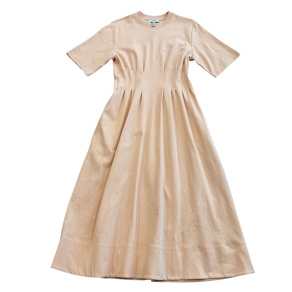 COS Pintucked Midi Dress in Orange Size XS/S
